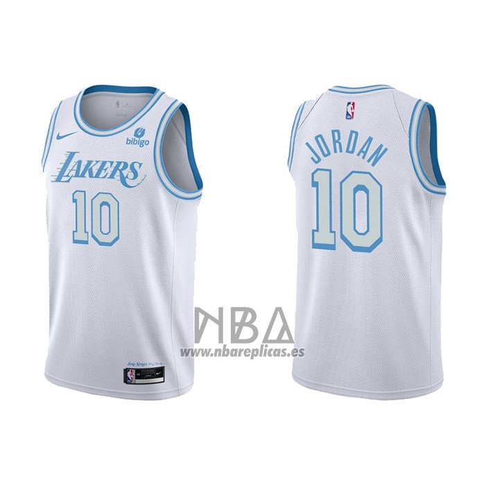 Camiseta Los Angeles Lakers DeAndre Jordan NO 10 Ciudad 2021-22 Blanco